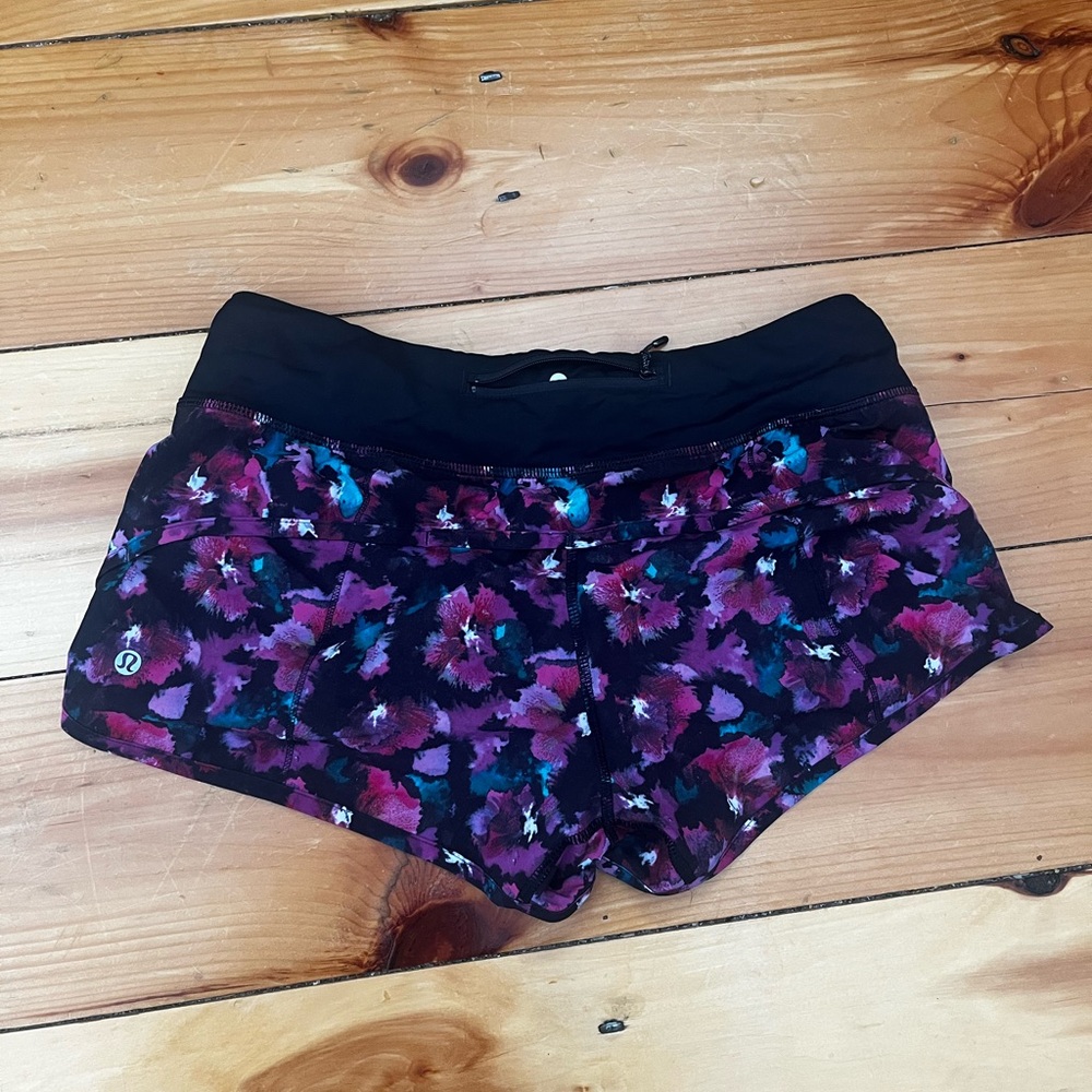 lululemon athletica Black and Purple Athletic Shorts